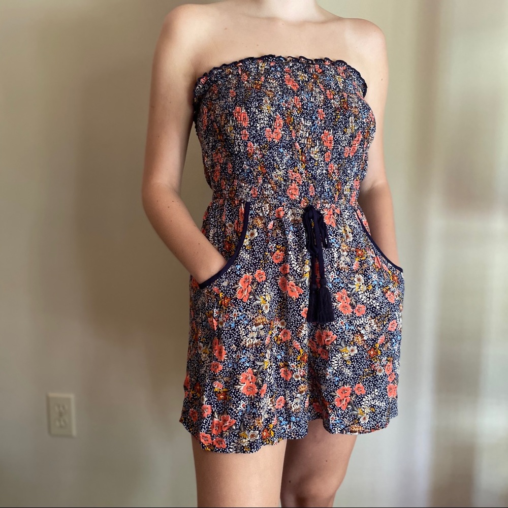 Multicolor Floral Tube Top Romper